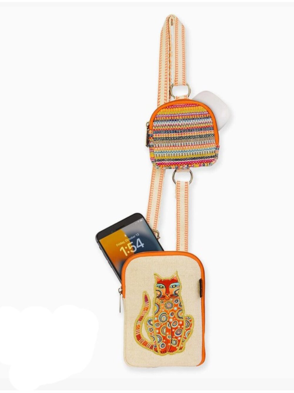 Teal Tabby Laurel Burch Everywhere Crossbody, Cat, Fashion, Spring